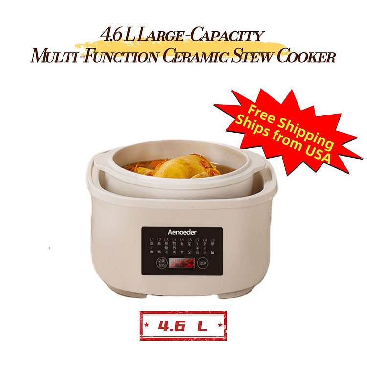 4.6L Double Boiler Electric Stew Pot Slow Cooker 1 bunch
