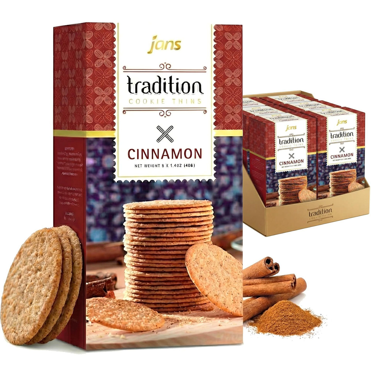 Jans – Tradition Baked Crackers Cinnamon, 4.2 oz 4.2 oz*6 pack
