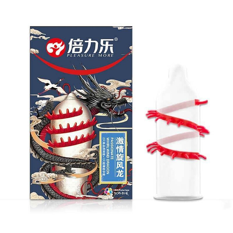 倍力乐 避孕套带刺狼牙套3只装(激情旋风龙)