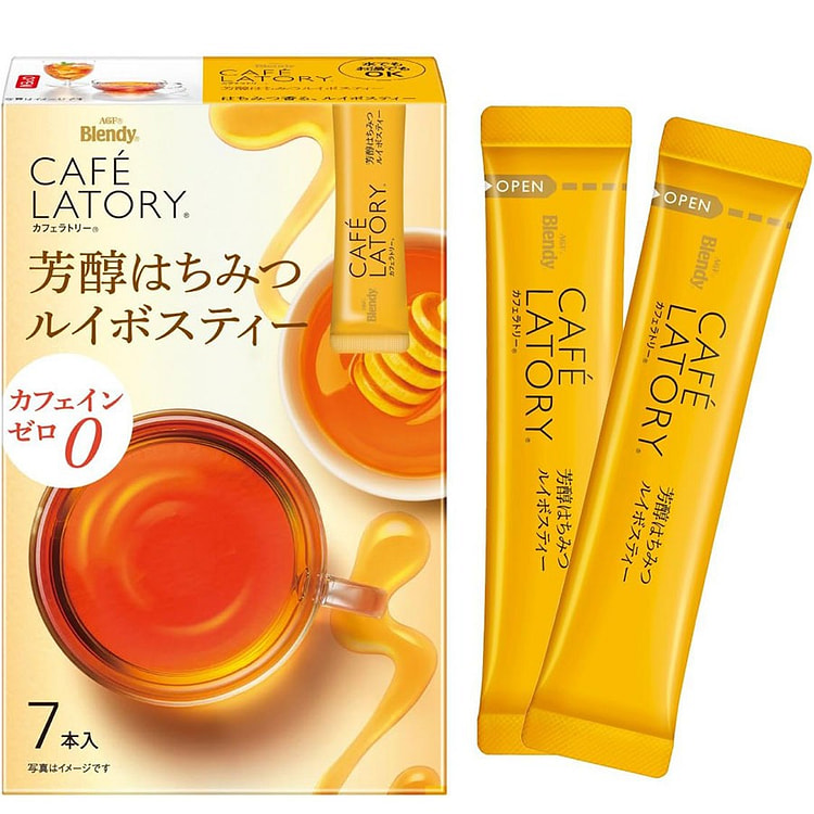 AGF Blendy Cafe Ratory Sticks, Mellow Honey Rooibos Tea 7pcs/