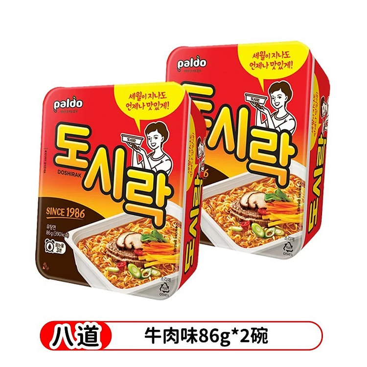 韩国Paldo八道碗面 牛肉味 86g*2