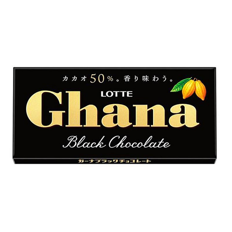Lotte Ghana Ghanaian Dark Cocoa Chocolate 50g per box