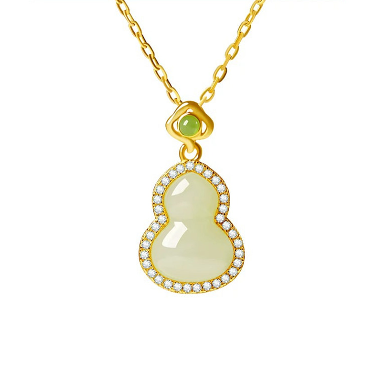 Gourd Hotan Jade Necklace Xianglu Manfu 22 * 12mm 1 box