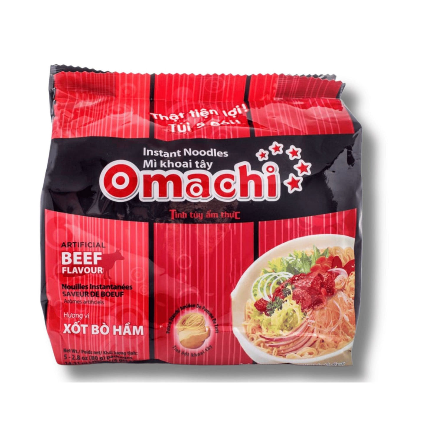 Omachi Instant Noodles Beef Flavor 1 case/6 block 1 case