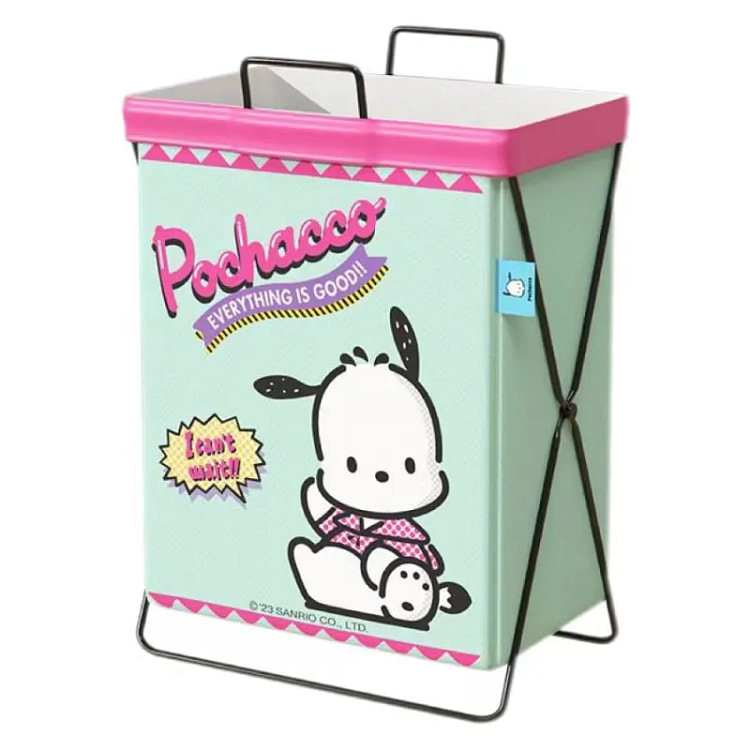 【中国直邮】日本 SANRIO 三丽鸥  可折叠杂物篓 防水家用 浴室卫生间 宿舍卡通置物篮脏衣 收纳篮-帕恰狗款 1个*|预计到达时间3-4周
