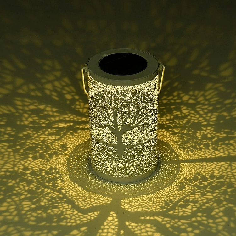 铁艺大树灯户外庭院太阳能观景灯装饰 白色 1个 1 份