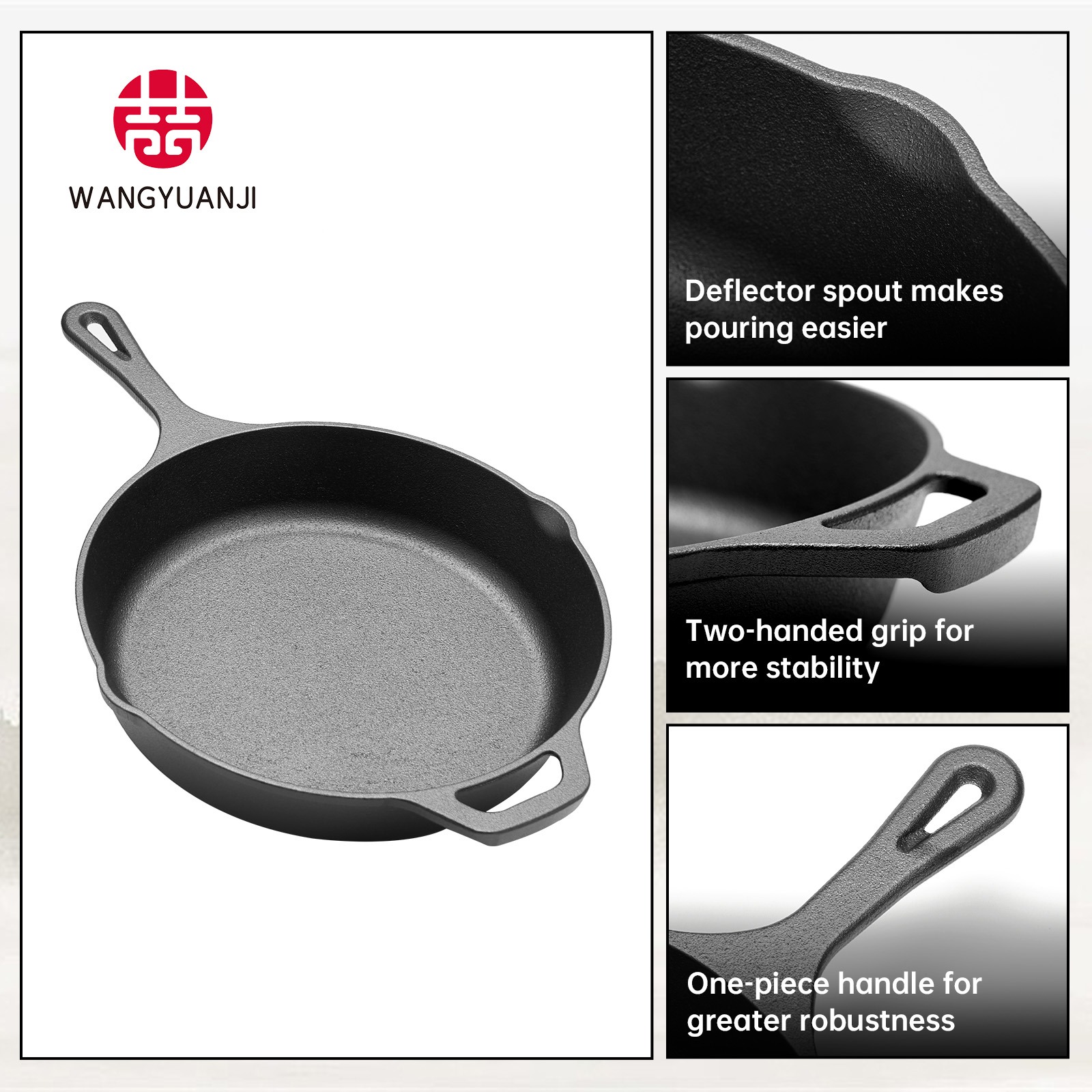 10-Inch Cast Iron Single Handle Grill Pan Uncoated 1 count - Weee!