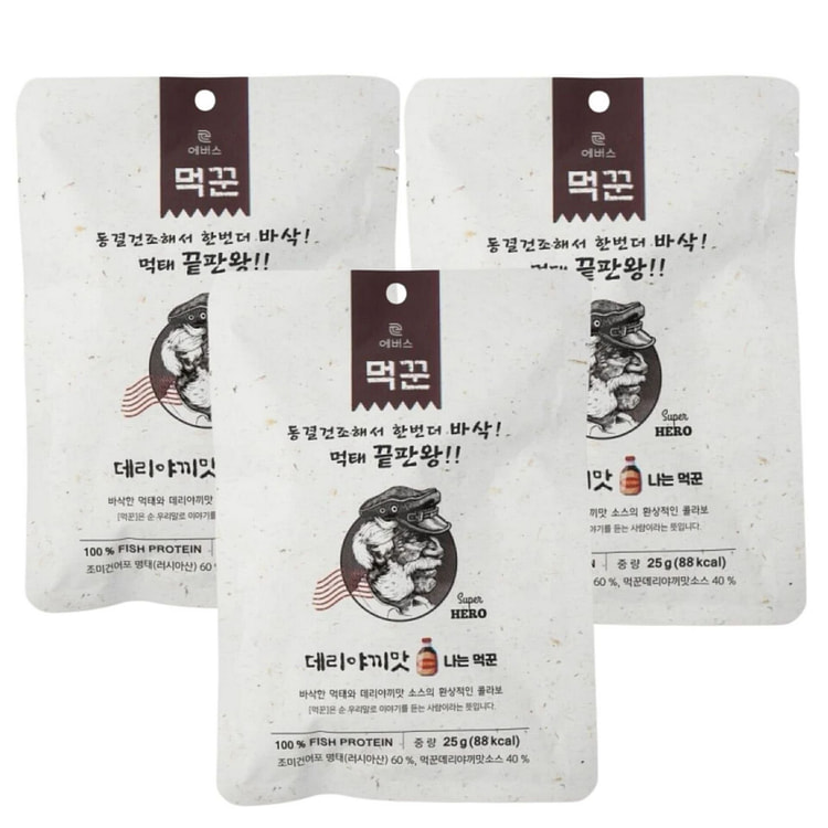 [Evers]dried pollock chips-Teriyaki falvors 25 g*3 pack