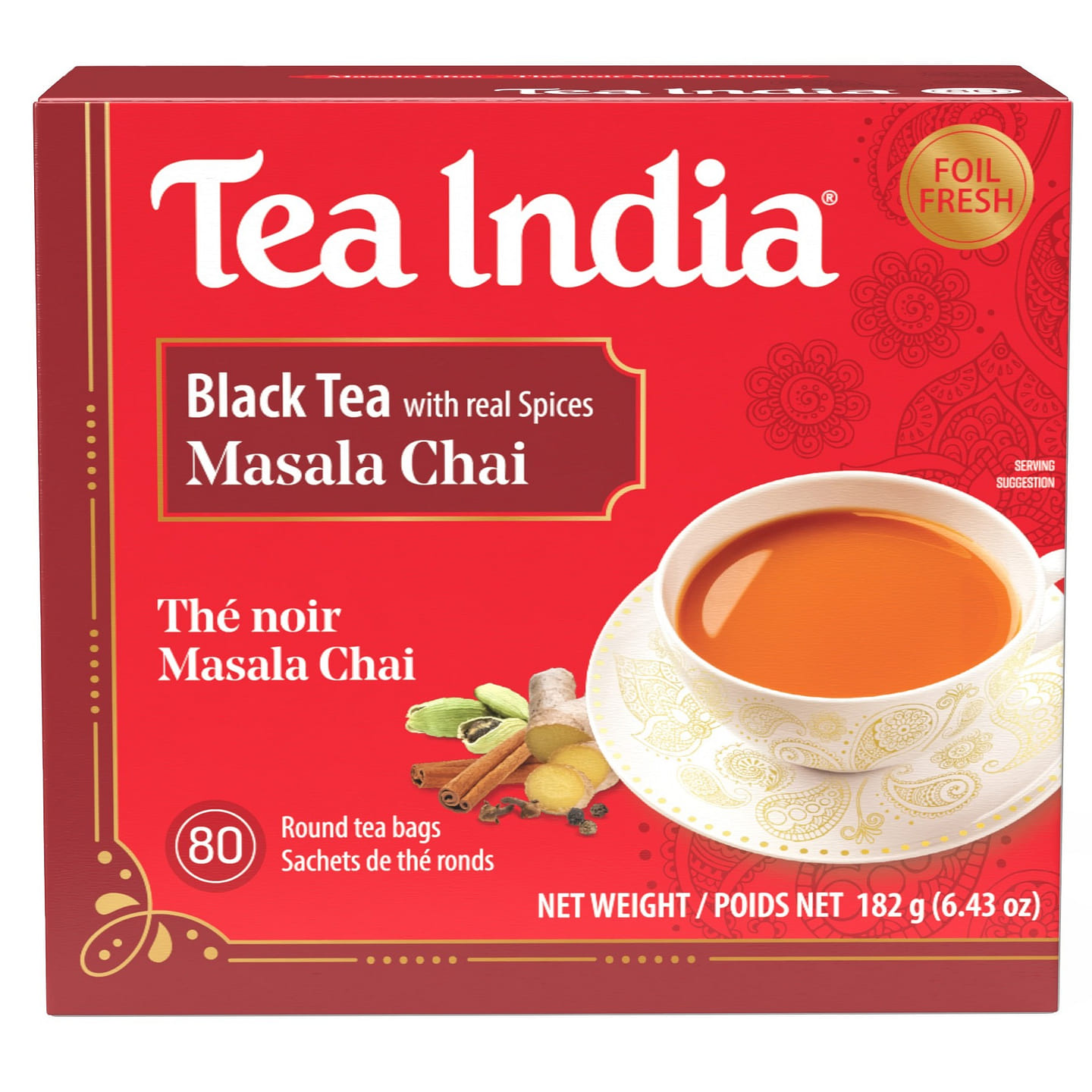 Tea India Masala Chai Tea Bags 80ct 1 box