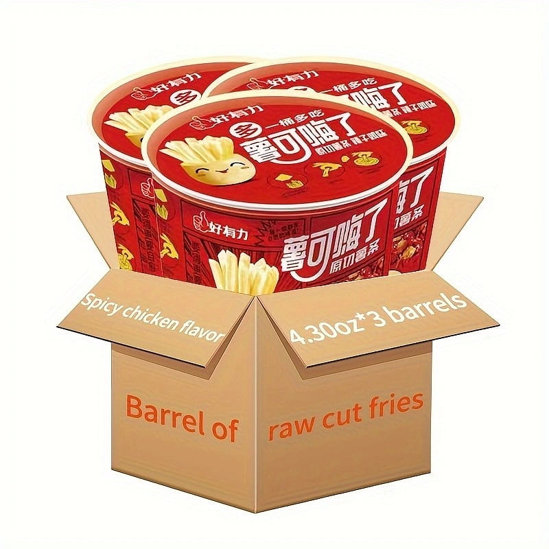 Hao you li Sweet potato in barrel (spicy chicken flavor) 122g*3 barrels 366 g