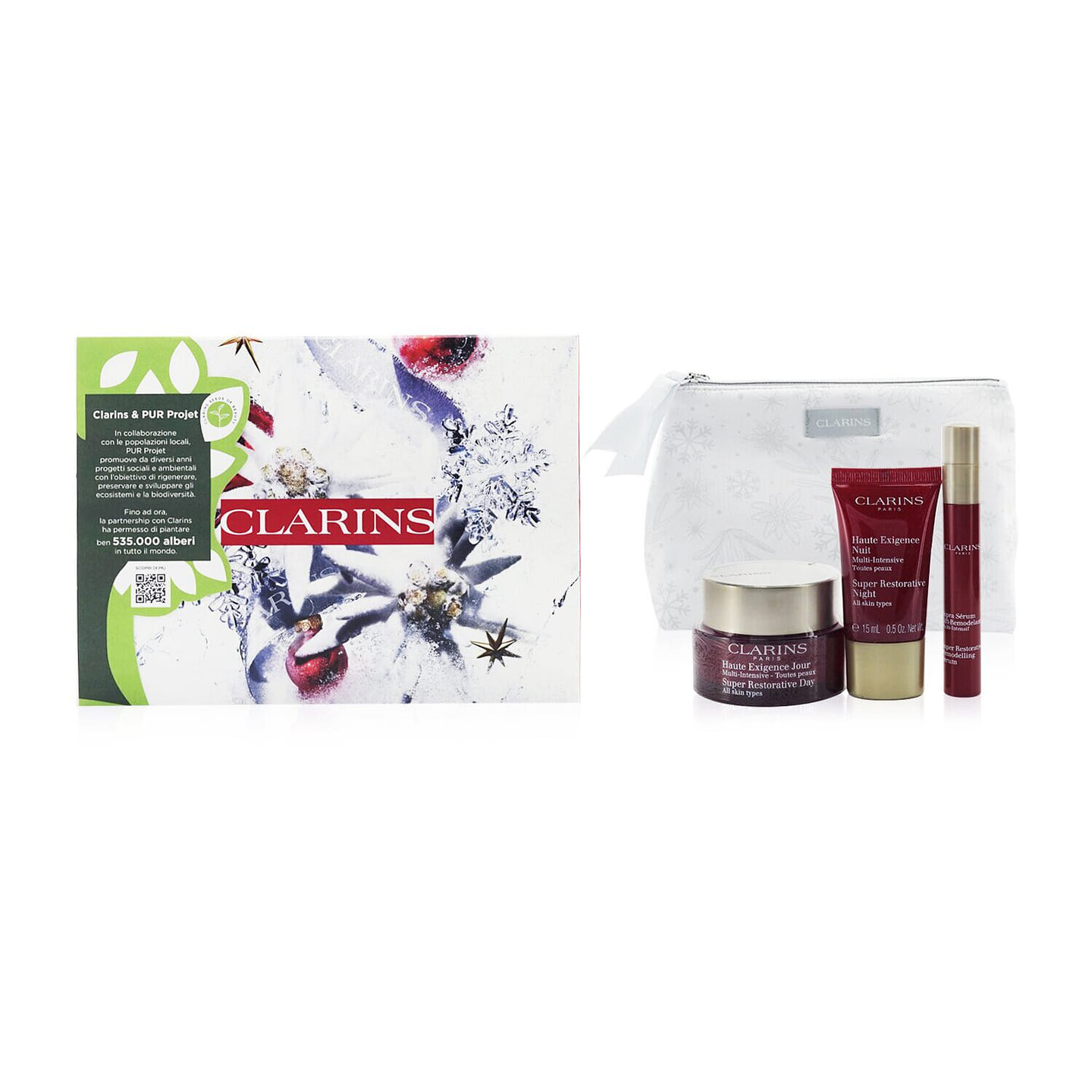 Clarins Super Restorative Collection: Day Cream 50ml+Night Cream 15ml+ Remodelling Serum 10ml+ Bag 3pcs+1bag 3 g
