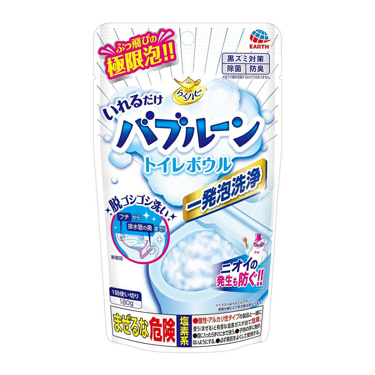 Earth Raku-Happi Bubbloon Toilet Bowl Cleaner 180 g
