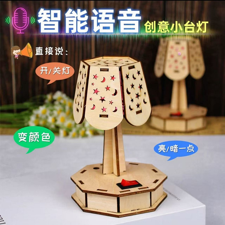 智能科学小发明 声控台灯 送工具+电池+颜料