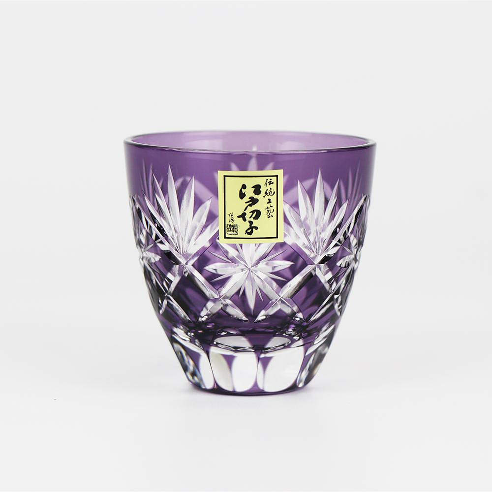 Tajima glass Sake Glass Collection Hoshi-mon (Purple, 2.54fl-oz) Made in Japan 1 count