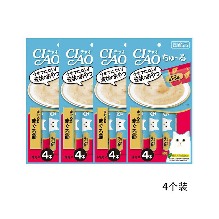 伊纳宝 猫零食 咕噜猫条 金枪鱼块 56g×4包 1 份