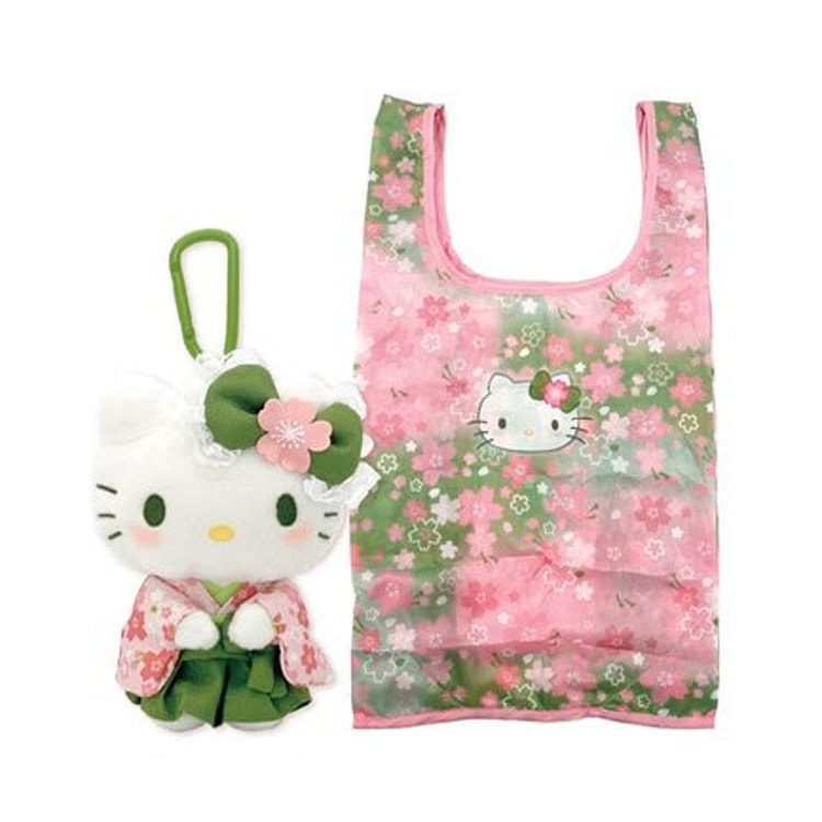 ナカジマコーポレーション　ぬいぐるみエコバッグ 抹茶着物 ハローキティ 1 カウント