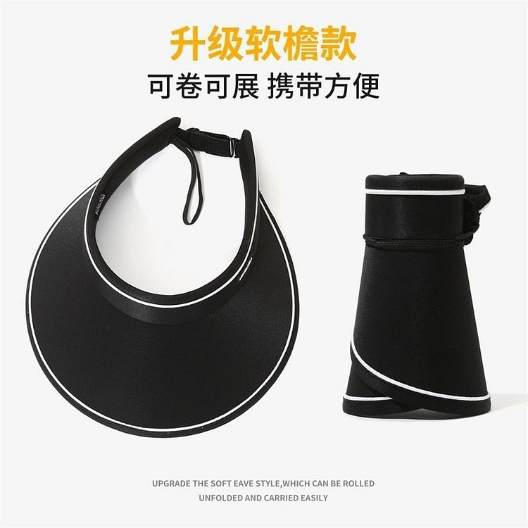 晚晚同款可折叠防晒遮阳帽uv防紫外线空顶帽子防晒帽防紫外线隔热