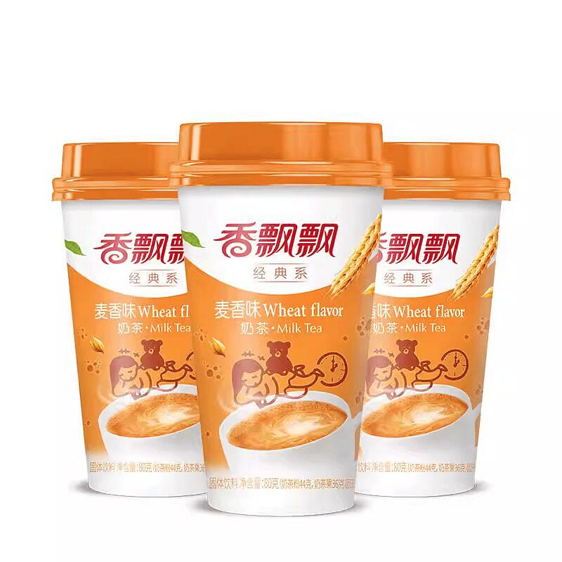 Xiang Piao Piao Milk Tea, Wheat Flavor, 80g 80 g*3 cans