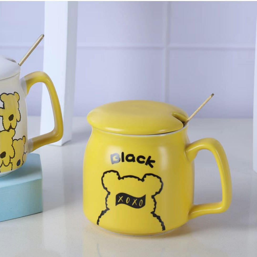 Shunxiang Colorful Milk Cup with Spoon Cover (Bear) 1 count