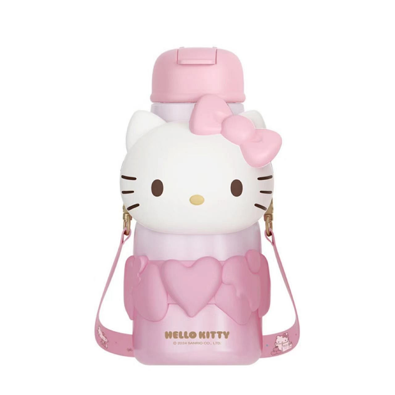 Big Head Thermos Cup Straw Water Cup Leak-Proof Portable Carrier-Hello Kitty 1 each