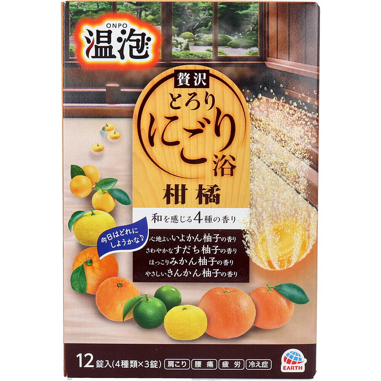 Earth ONPO碳酸泡澡锭（4种柑橘香）12锭