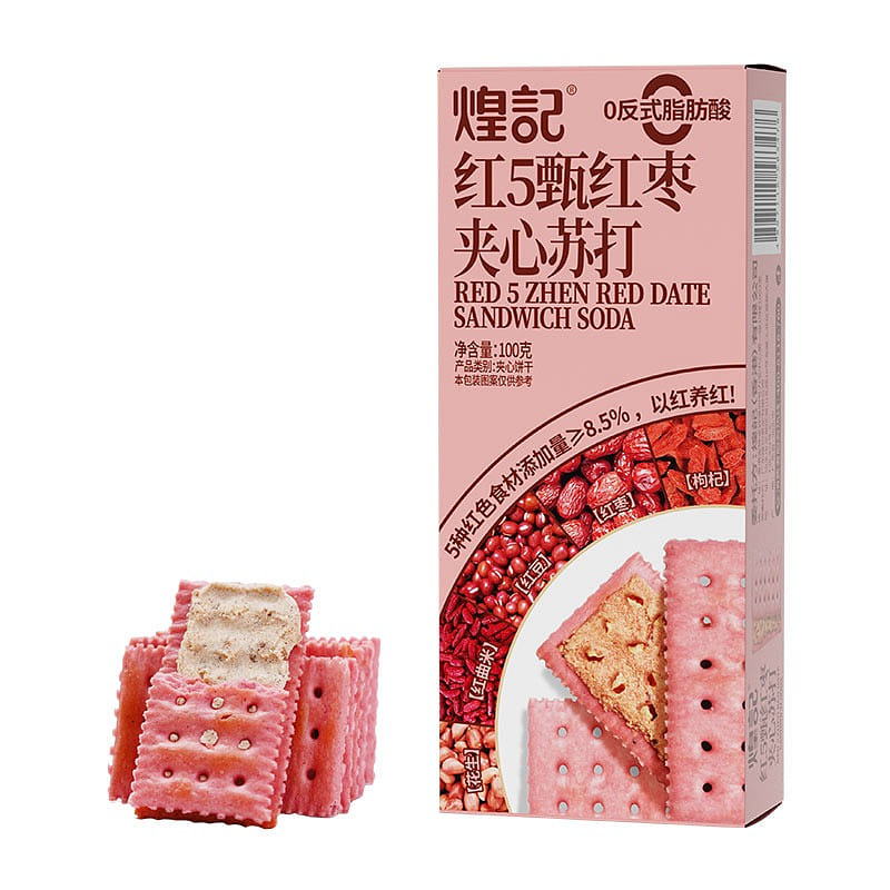 Red 5-inch jujube filled soda crackers 100 g