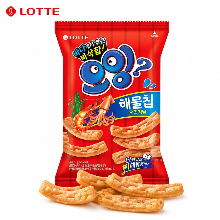 Lotte Shrimp and Squid Flavor Crispy Strips 75g 1 each