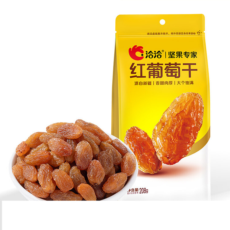 洽洽 特产蜜饯果脯水果干红葡萄干 208g*1袋