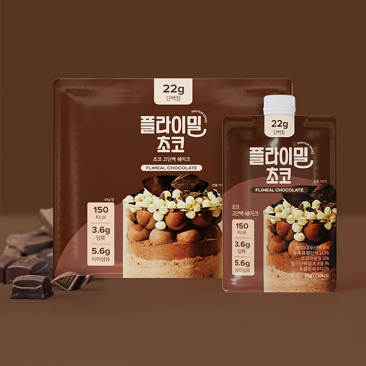 [플라이밀] 단백질 쉐이크 파우치 - 초코 (45g x 7개입) 7 팩