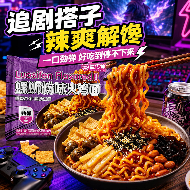 Spicy Turkey Noodles Snail Flavor 114g*5bags 570 g