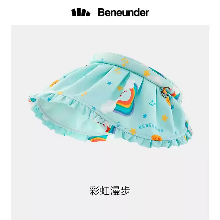 Banana under children's sunscreen hat blue