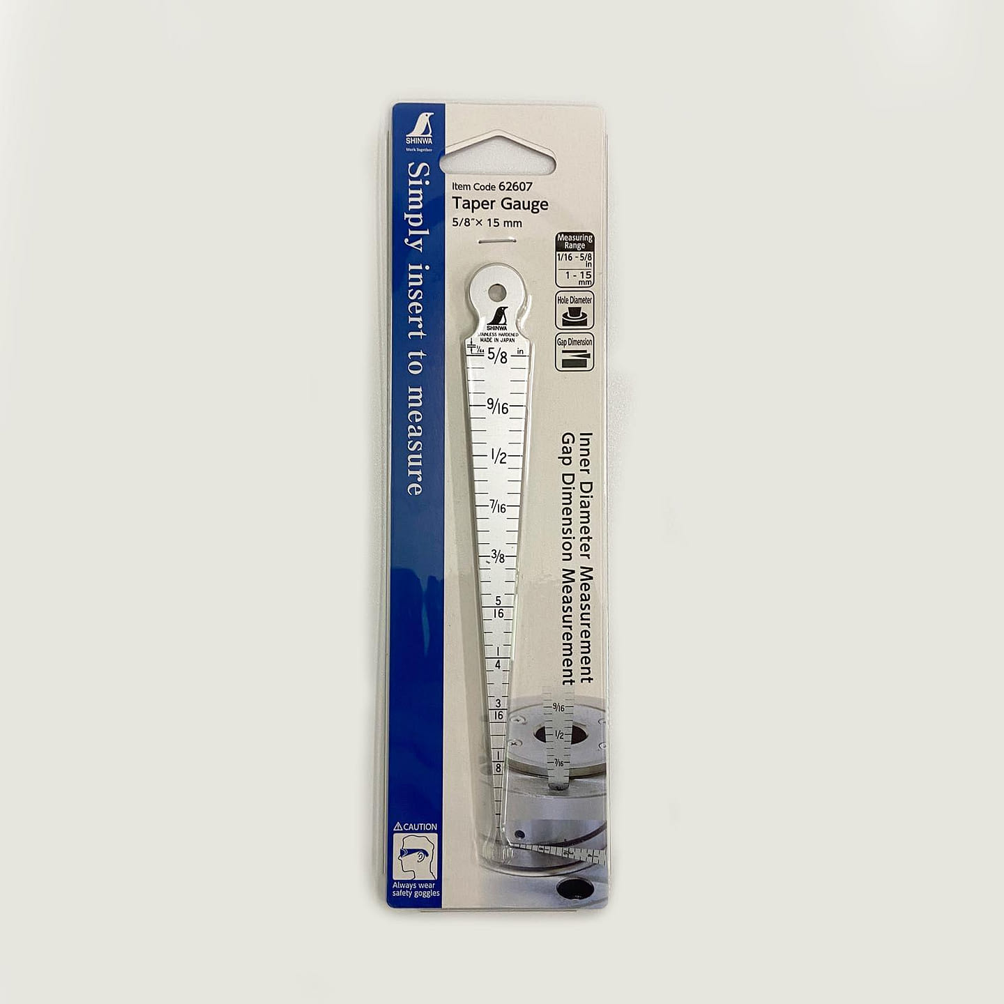 Shinwa Taper Gauge 5/8×15mm 62607 Made in Japan 1 count