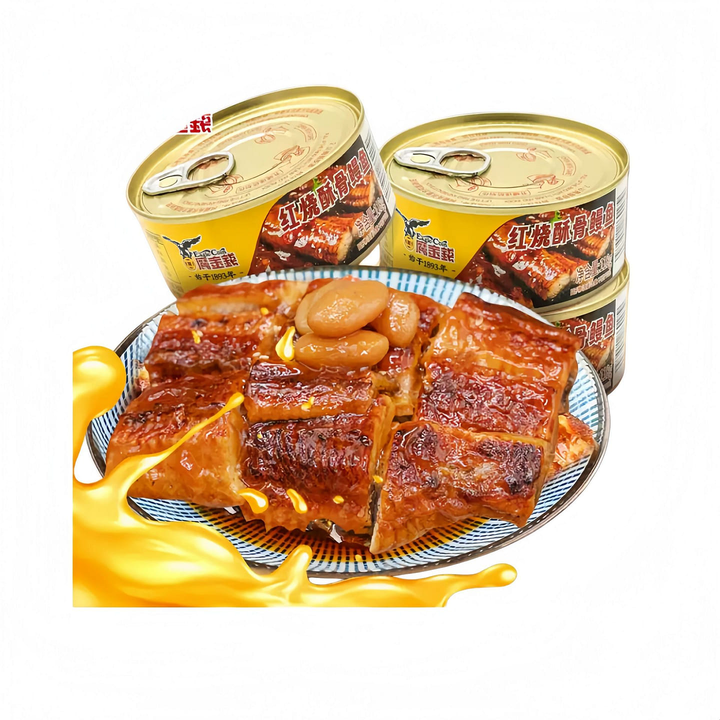 Braised Crispy Bone Eel Canned 118g*3 354 g