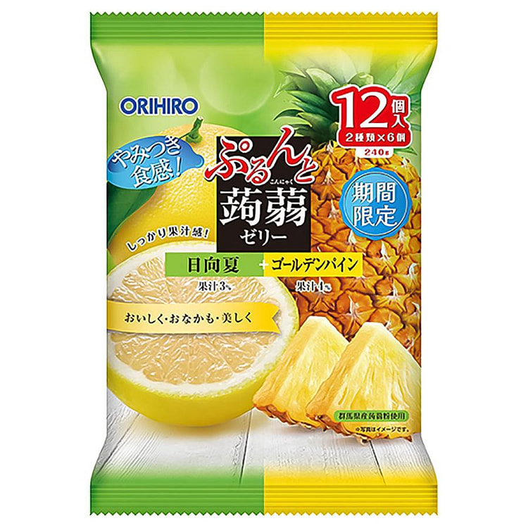立喜乐 蒟蒻果冻 日向夏柑橘 黄金菠萝味 12个 1 份