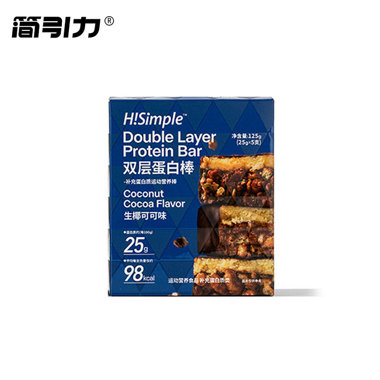 简引力 生椰可可味蛋白棒代餐谷物棒 125g*1盒
