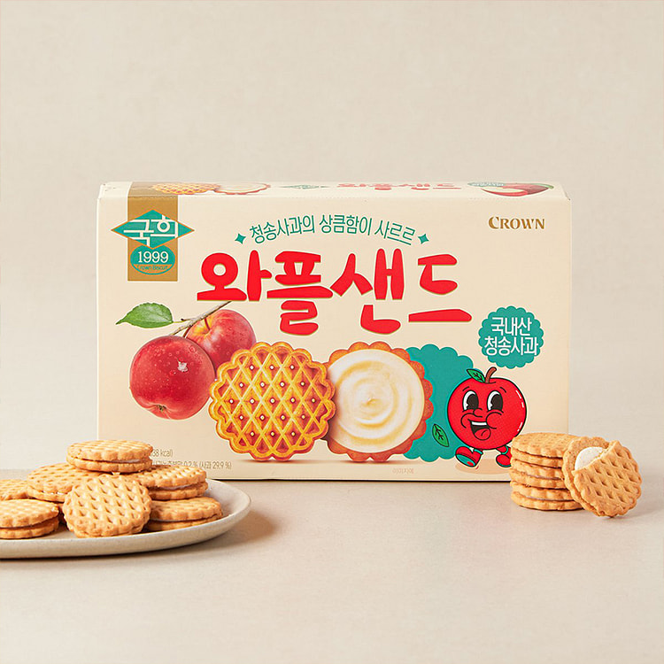 克丽安苹果味夹心华夫饼干 272g*1盒