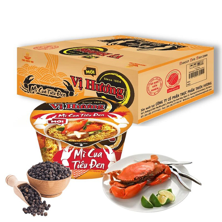 Vi huong Black Pepper Crab Ramen Noodles (Box)