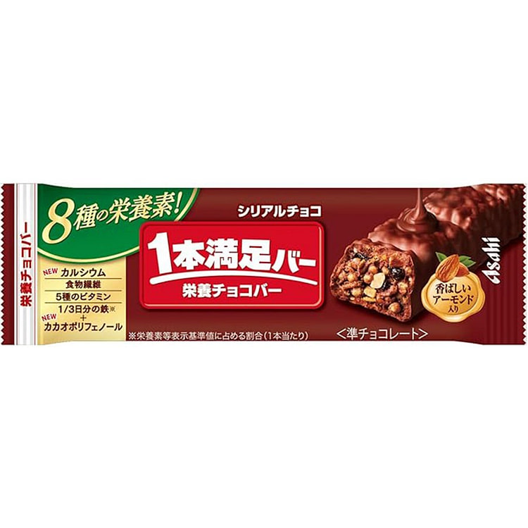 ASAHI 1 Manzoku Bar Protein Almond Cereal Chocolat 37 g