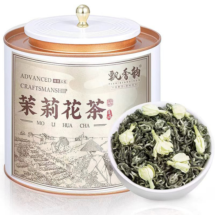 飘香韵特级川派飘雪茉莉花茶新茶叶浓香型250g/罐