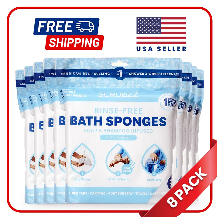 Scrubzz Disposable Rinse Free Bathing Sponges 200 count