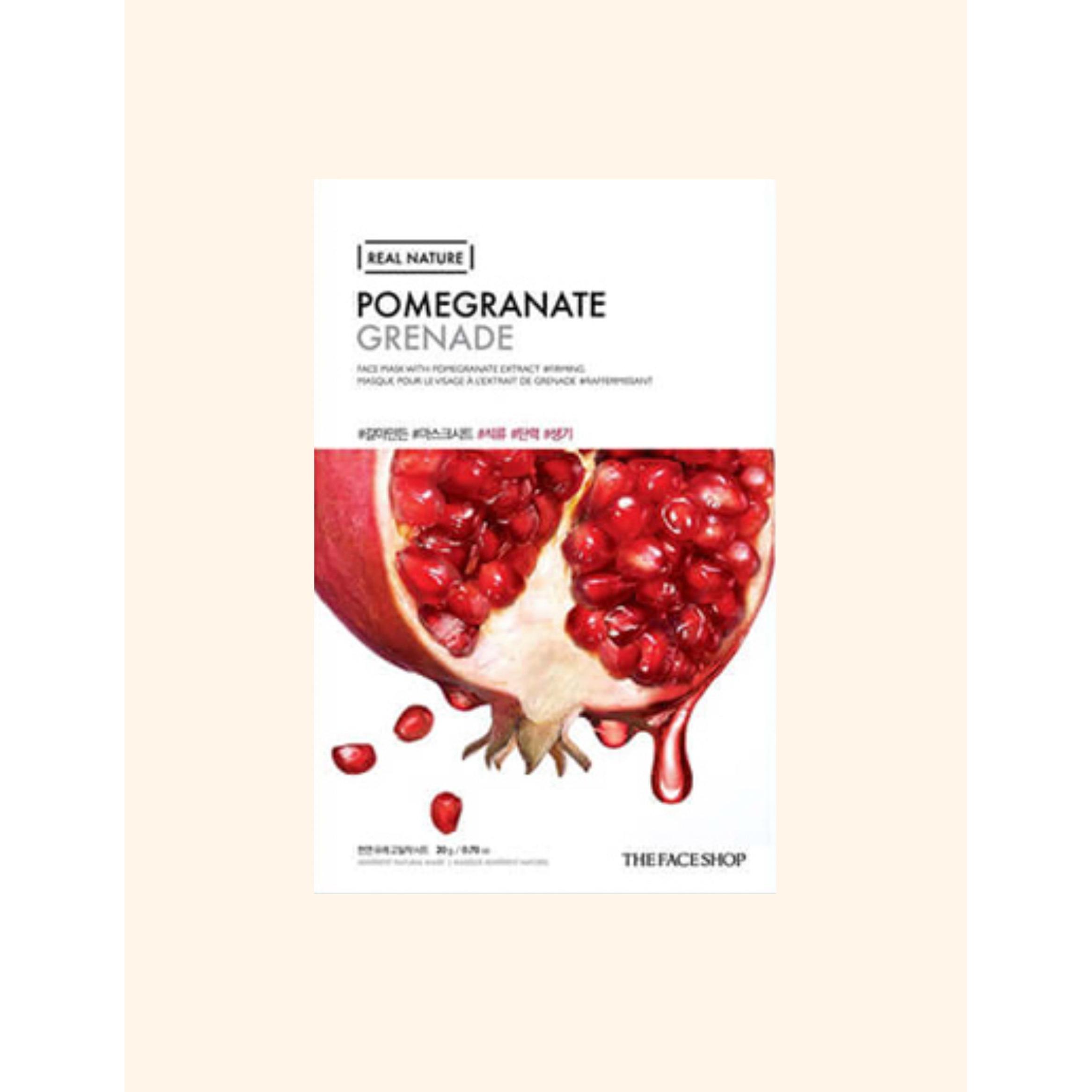 Real Nature Face Mask Sheet Pomegranate 1 phần