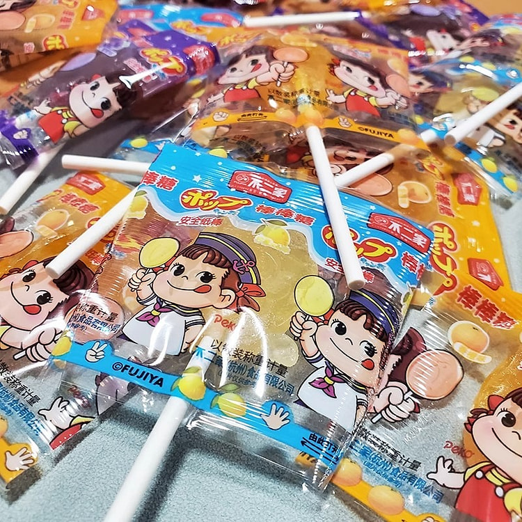 不二家棒棒糖 散装硬糖 混合水果牛奶口味 24 个