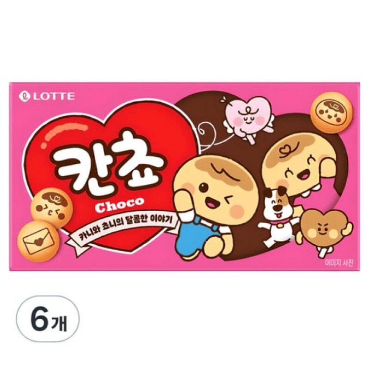 [한국 직배송] 롯데웰푸드 칸쵸 초코맛 54g, 6개