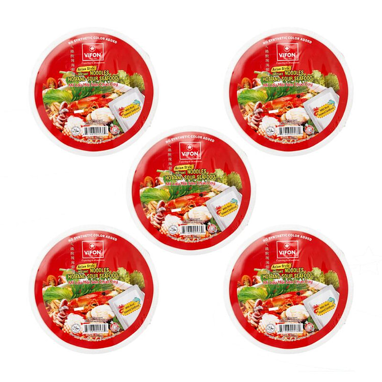 Vifon 冬阴功味方便面 碗装 5 件装