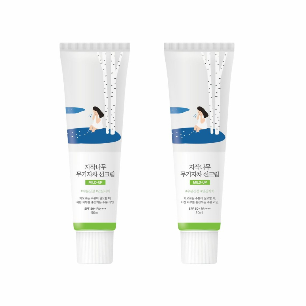 ROUND LAB - 2 x Birch Juice Moisturizing Mild Up Sunscreen (50ml) 1 phần