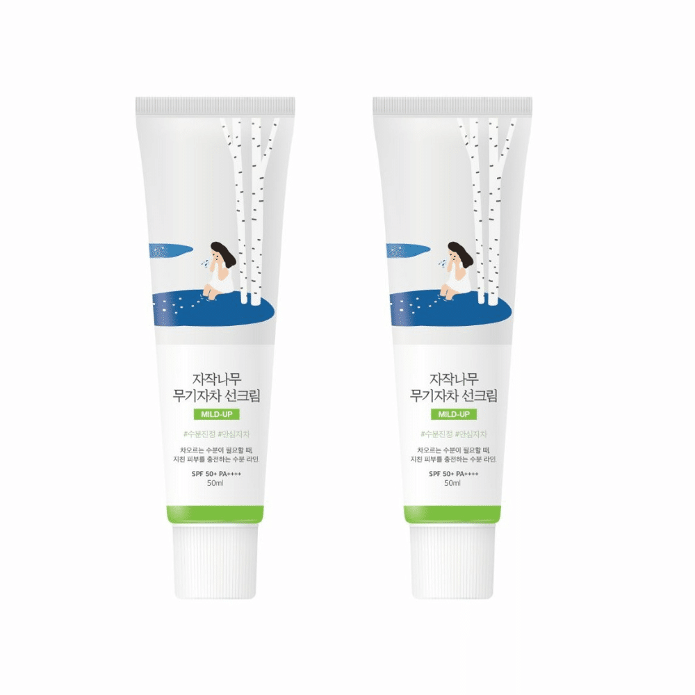 ROUND LAB – 2 x Birch Juice Moisturizing Mild Up Sunscreen (50ml) 1 each