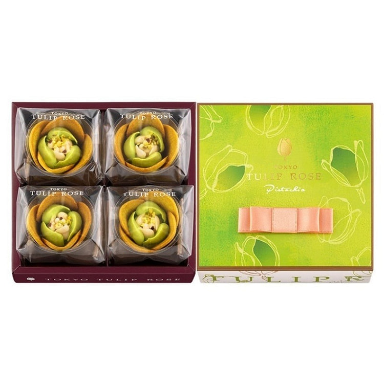 【日本直邮】日本 TOKYO TULIP ROSE 2024冬季限定 高端郁金香玫瑰 梦幻花朵甜点 开心果味 4个
