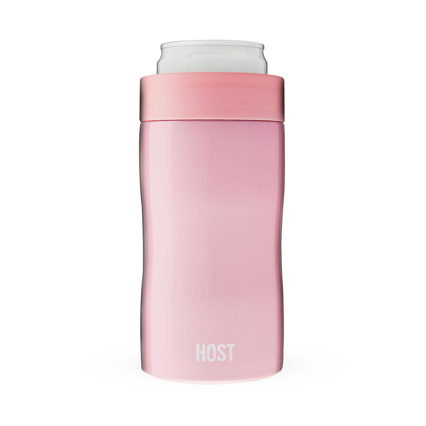 HOST Stay-Chill Beer Cozy Insulated Can Cooler Tumbler – Double Walled Stainless Steel Beer Can Insulator Holder for Slim Sized Cans – Peony Pink 12 oz