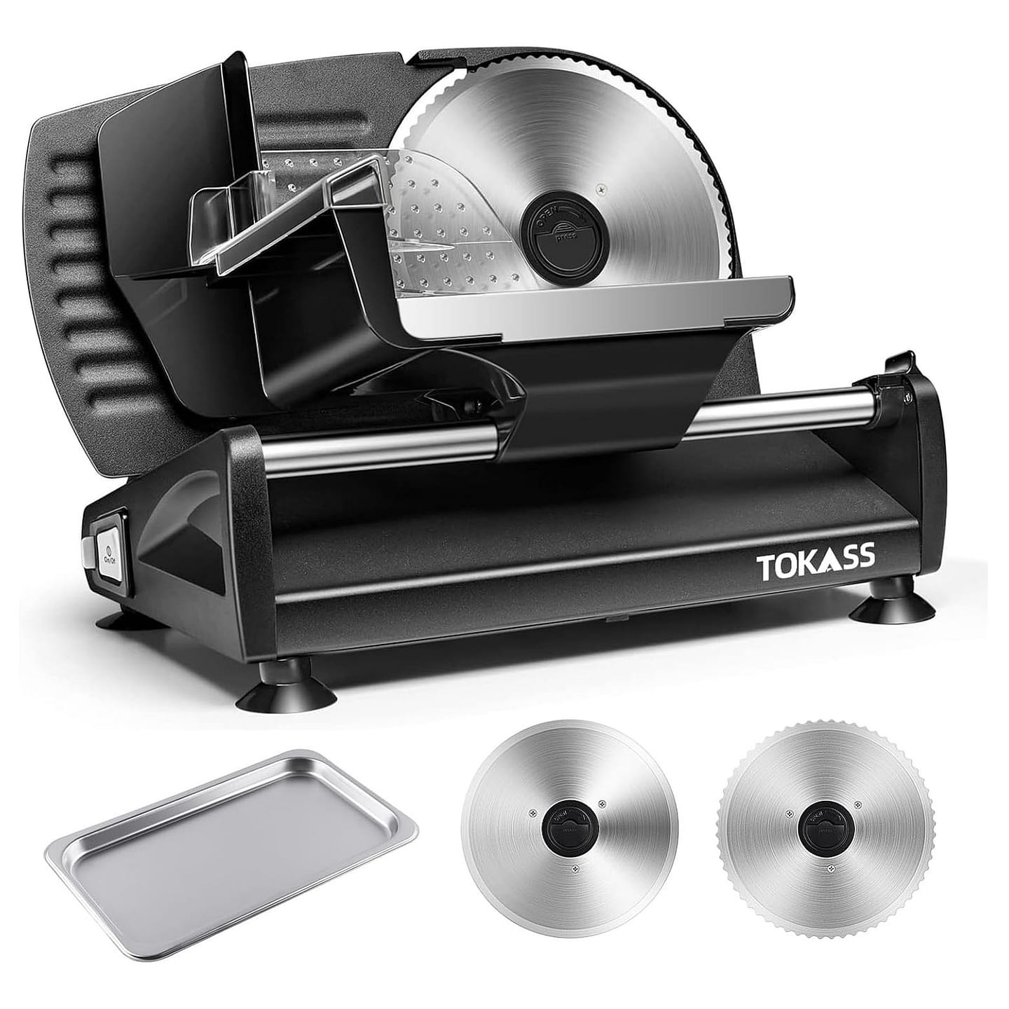 Meat Slicer 200W Electric Food Slicer Black with 2 1 count