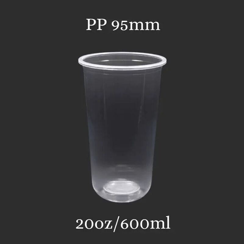 Disposable PET Plastic Cups 20oz 95mm (Pack of 50) 1 pack